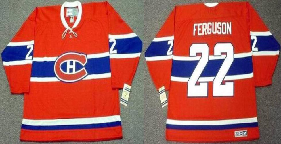 2019 Men Montreal Canadiens #22 Ferguson Red CCM NHL jerseys